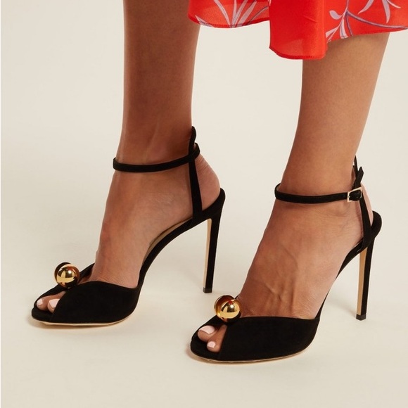 New JIMMY CHOO Sacora suede sandals 37 $1,195 - Picture 1 of 14